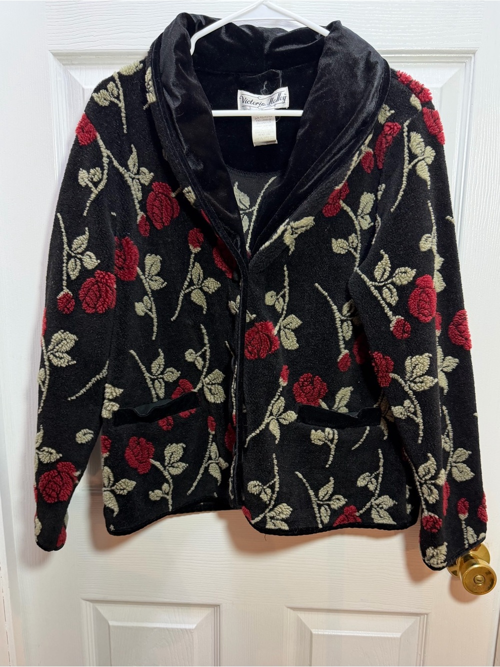 Vintage Victoria Holley Floral Jacket with Red Roses